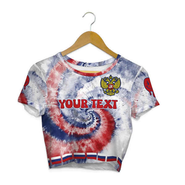 Russia Croptop T Shirt Custom Tie Dye Style 1