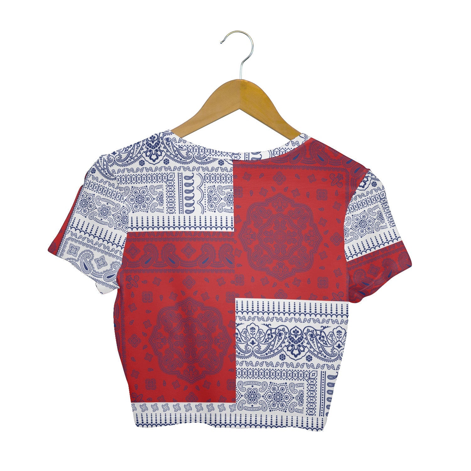 Russia Croptop T Shirt Flag And Paisley Basic Style 2