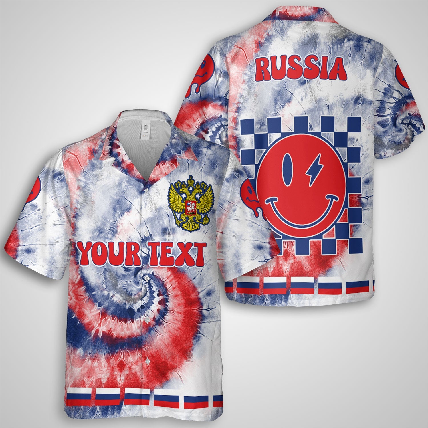 Russia Hawaiian Shirt Custom Tie Dye Style 1