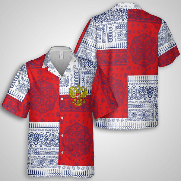 Russia Hawaiian Shirt Flag And Paisley Basic Style 1