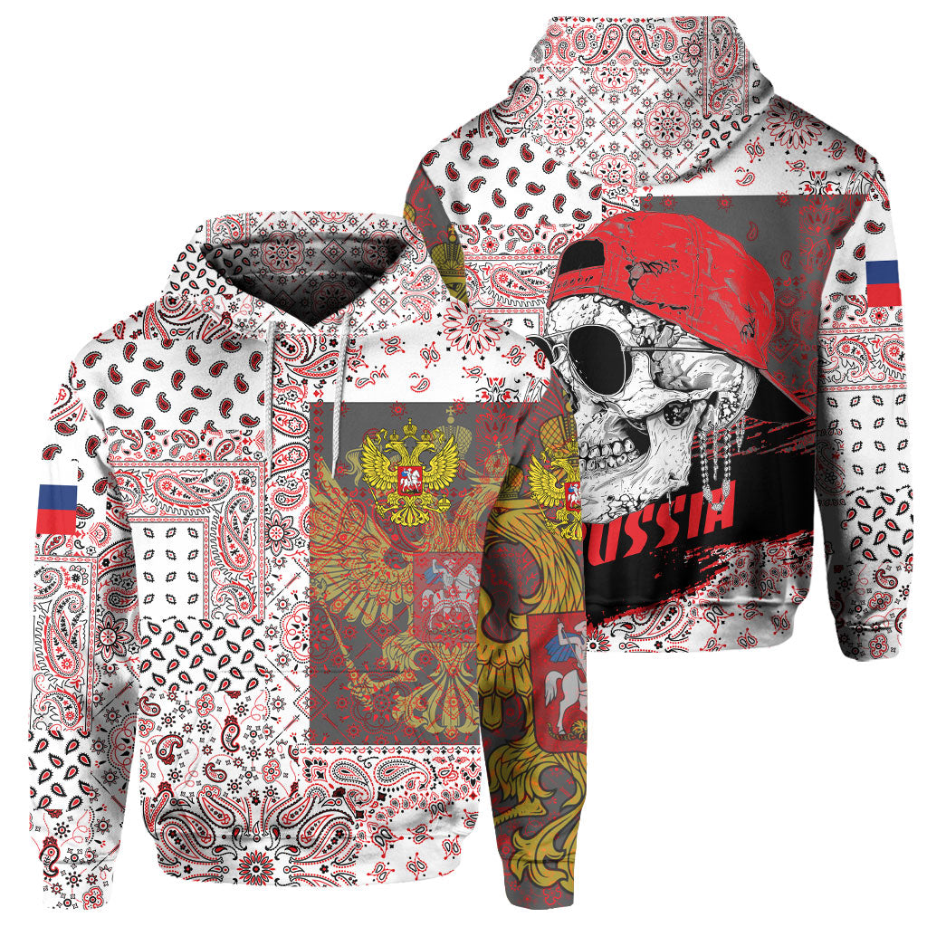 Russia Hoodie Paisley Flag And Skull Style 1