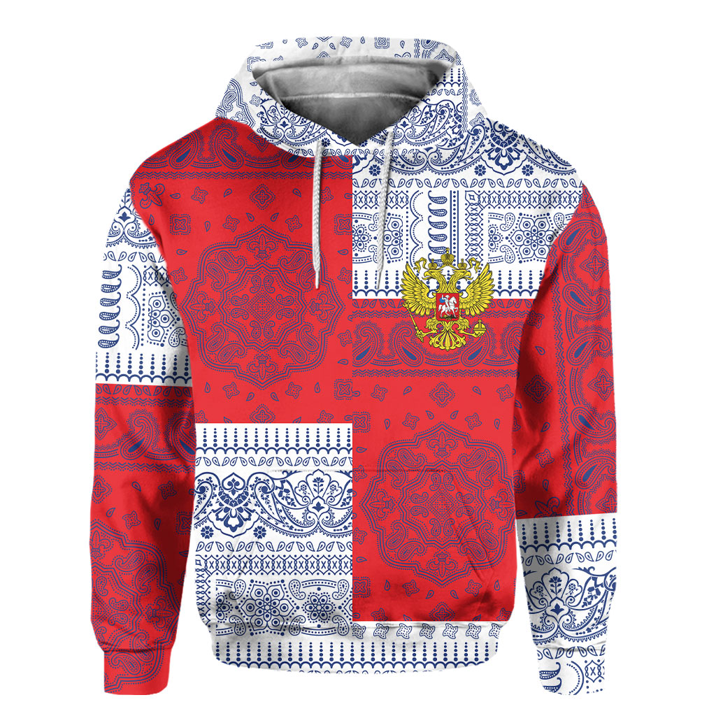 Russia Hoodie Flag And Paisley Basic Style 2