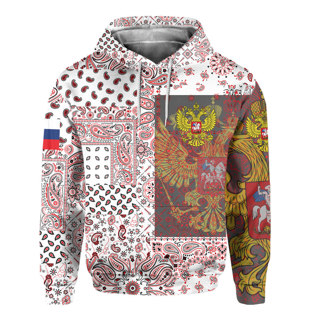 Russia Hoodie Paisley Flag And Skull Style 2