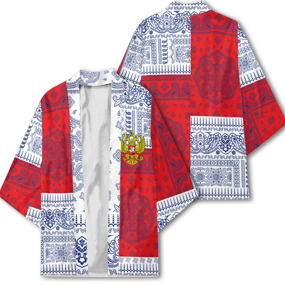 Russia Kimono Flag And Paisley Basic Style 1