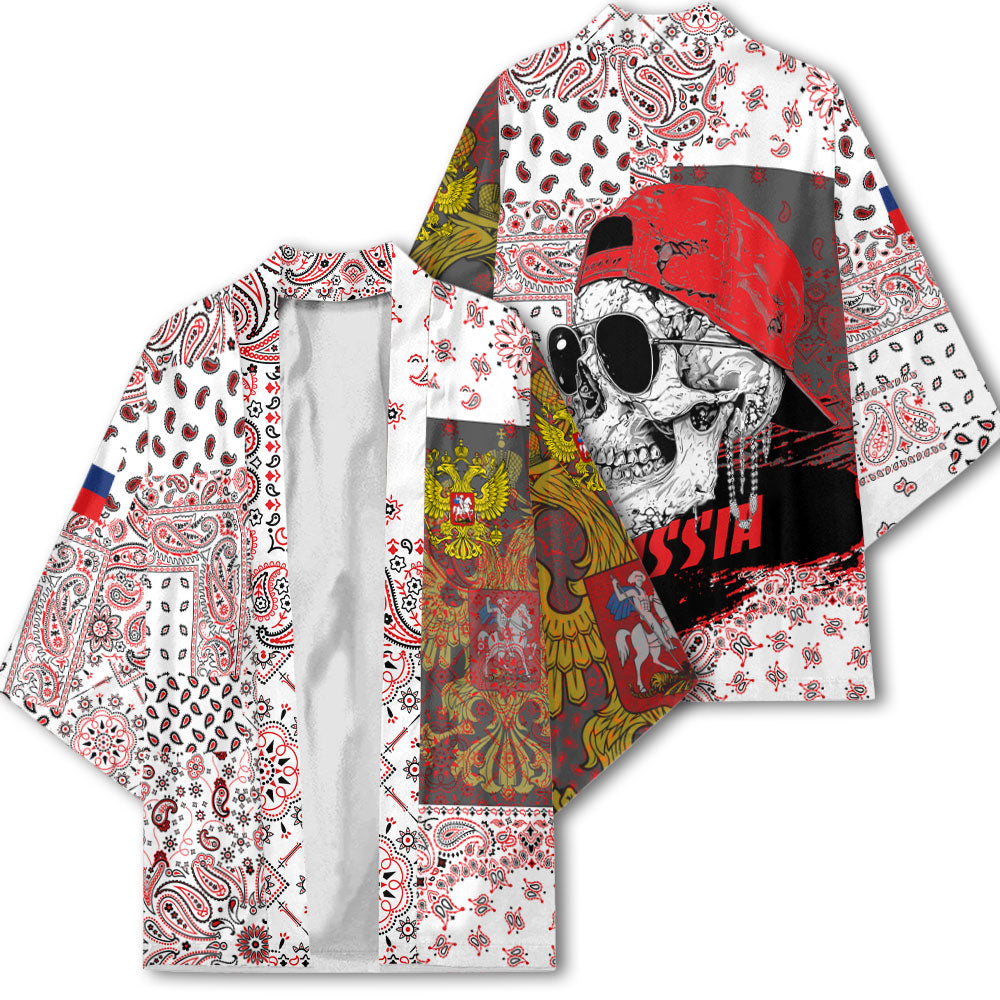 Russia Kimono Paisley Flag And Skull Style 2