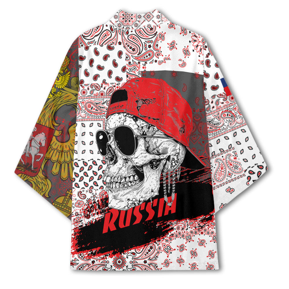 Russia Kimono Paisley Flag And Skull Style 3