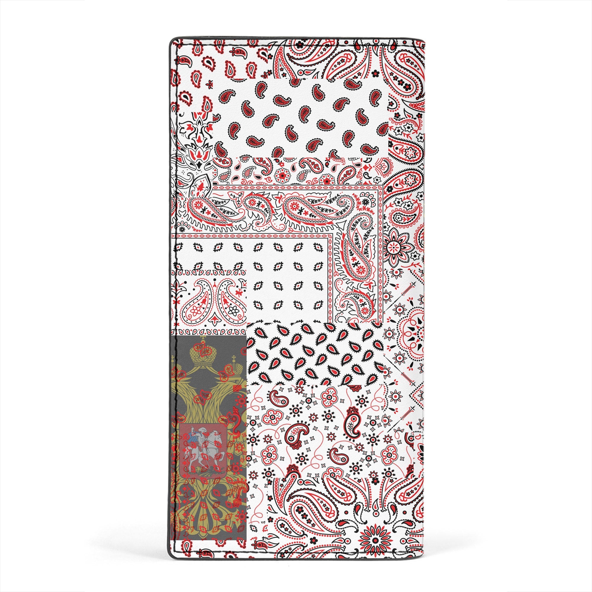 Russia Leather Wallet Paisley Flag And Skull Style 2