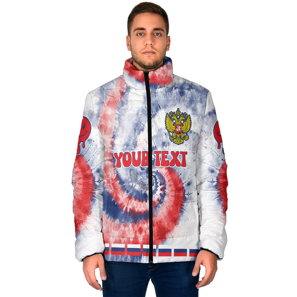 Russia Men Padded Jacket Custom Tie Dye Style 1