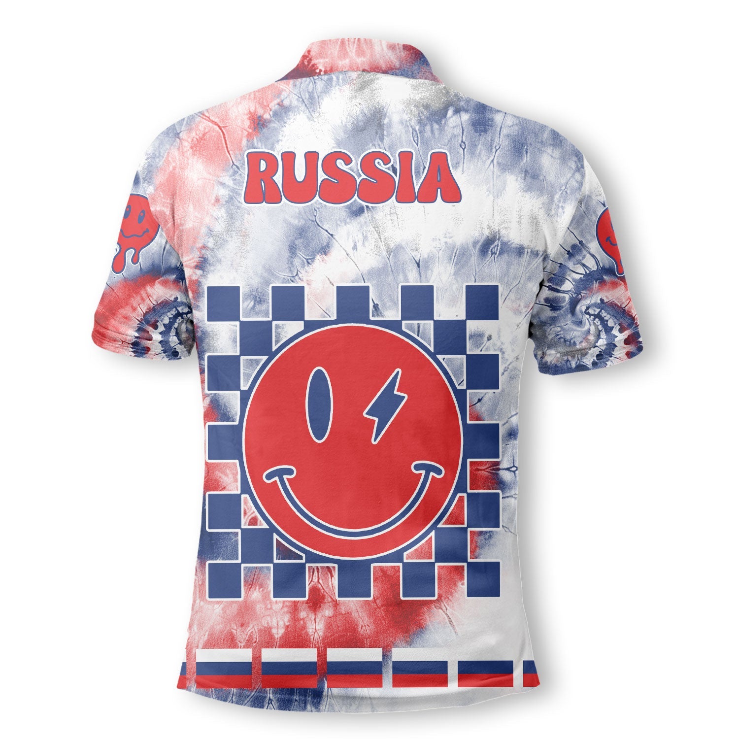 Russia Polo Shirt Custom Tie Dye Style 3