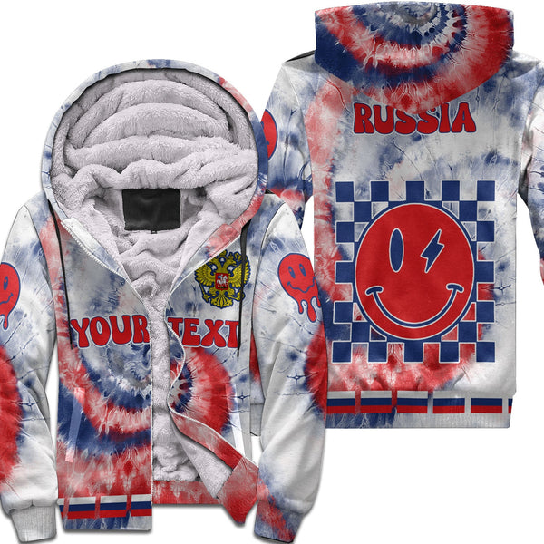 Russia Sherpa Hoodie Custom Tie Dye Style 1