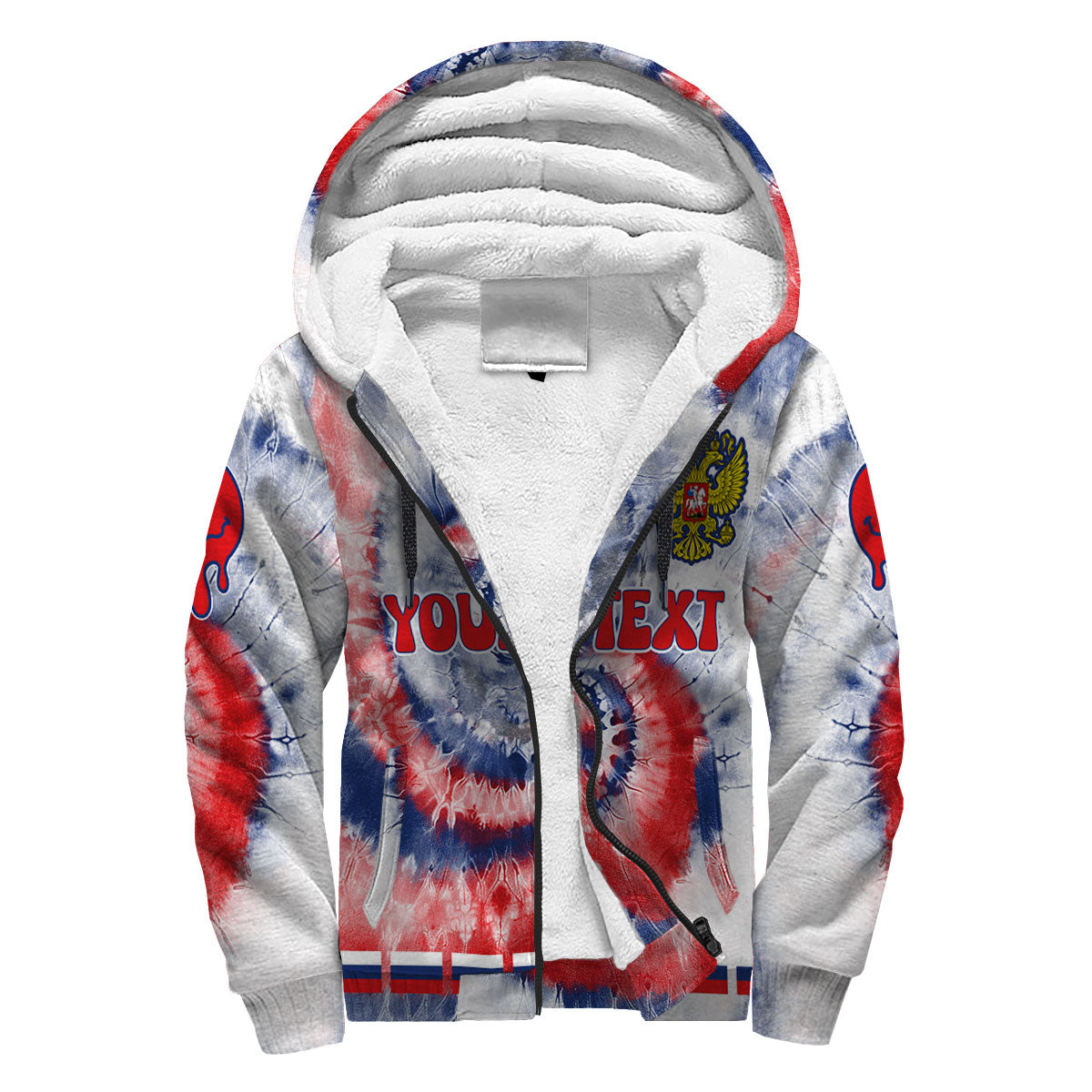 Russia Sherpa Hoodie Custom Tie Dye Style 3