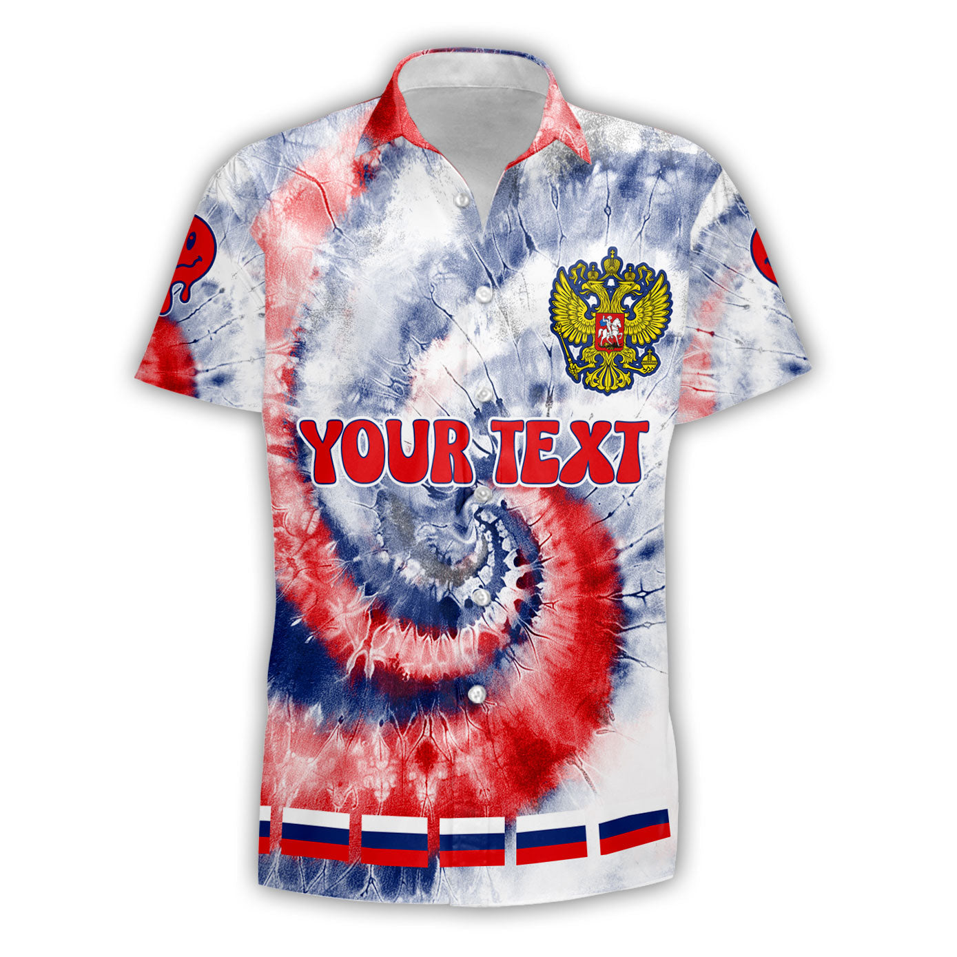 Russia Short Sleeve Shirt Custom Tie Dye Style 1