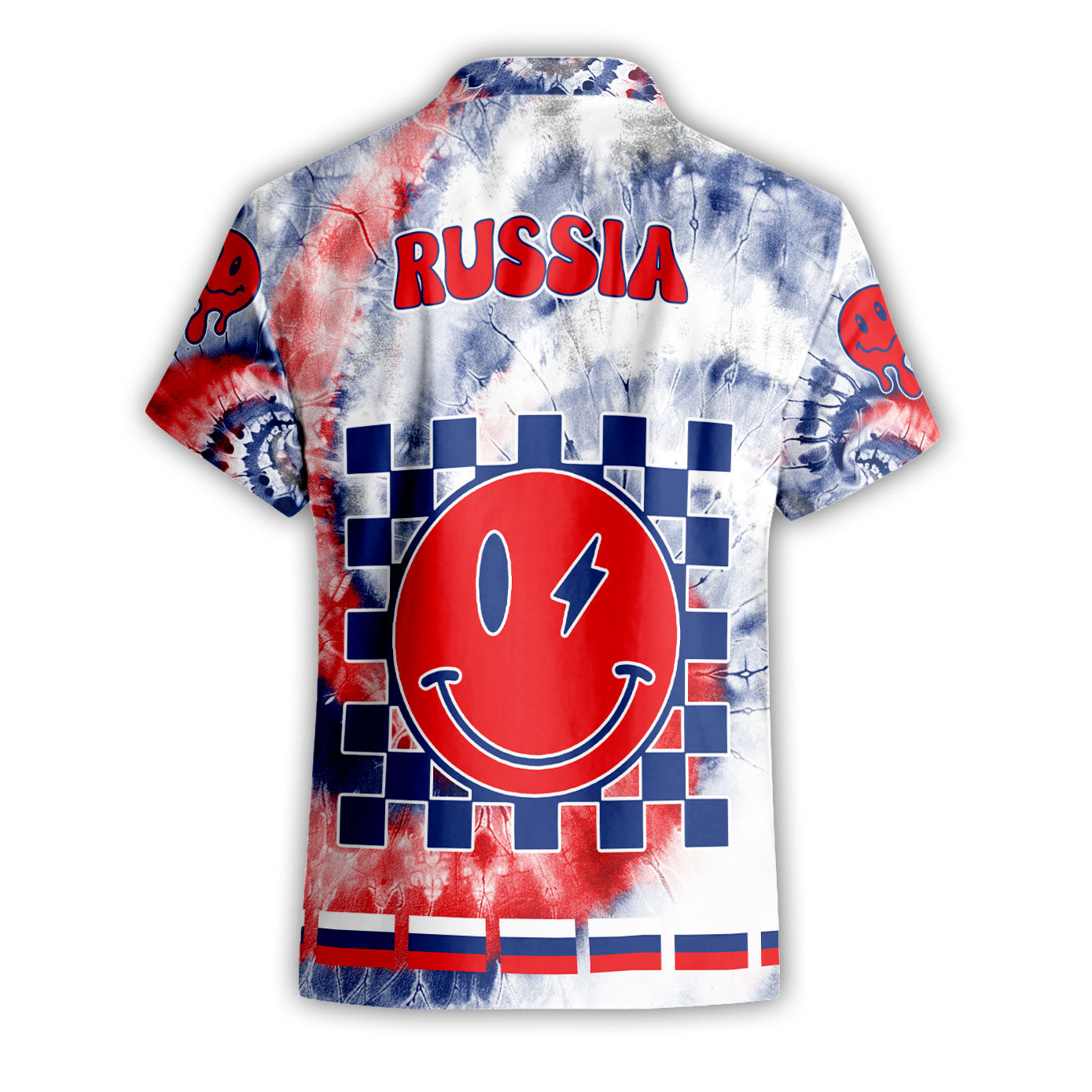 Russia Short Sleeve Shirt Custom Tie Dye Style 2