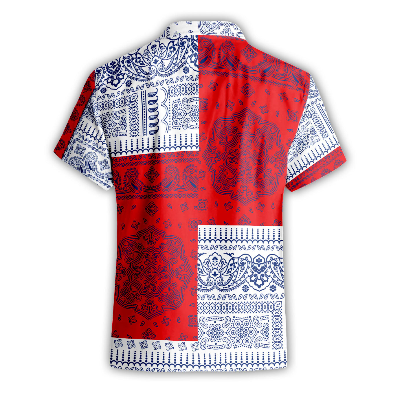 Russia Short Sleeve Shirt Flag And Paisley Basic Style 3