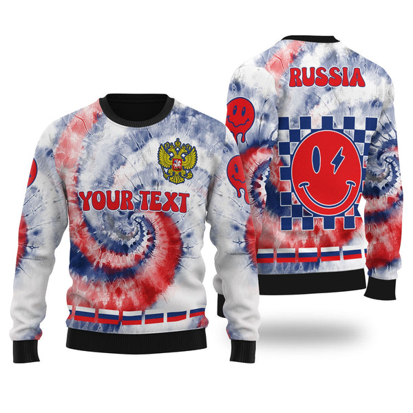 Russia Ugly Sweater Custom Tie Dye Style 1