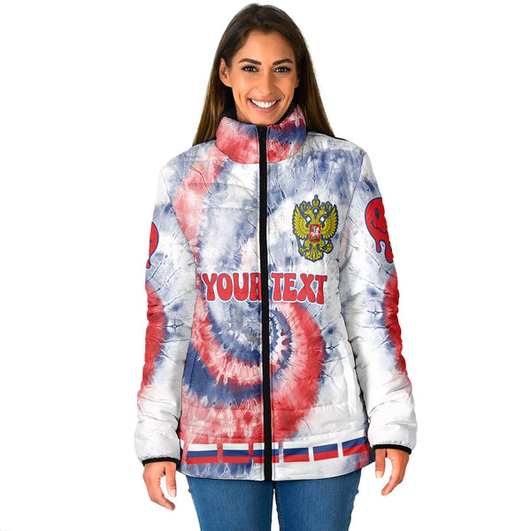 Russia Women Padded Jacket Custom Tie Dye Style 1