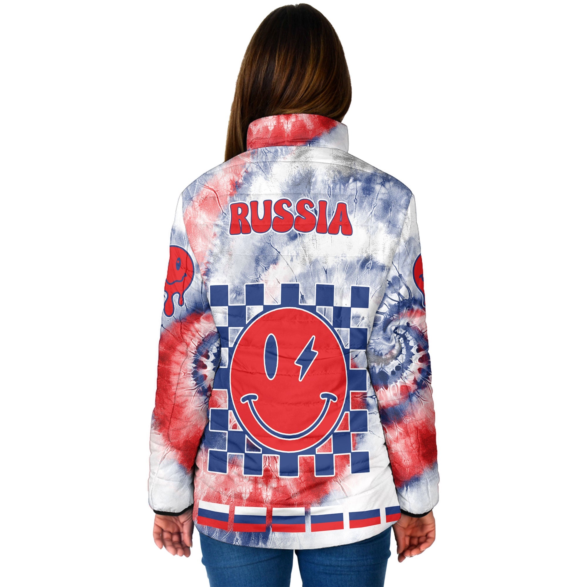 Russia Women Padded Jacket Custom Tie Dye Style 2