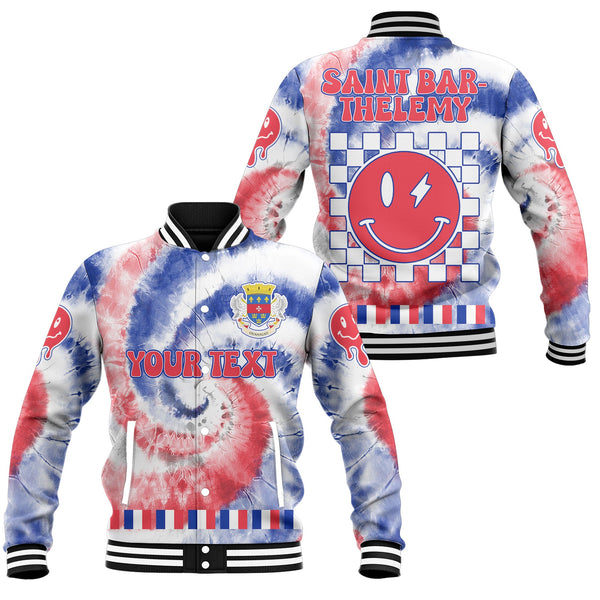 Saint Barthelemy Baseball Jacket Custom Tie Dye Style 1