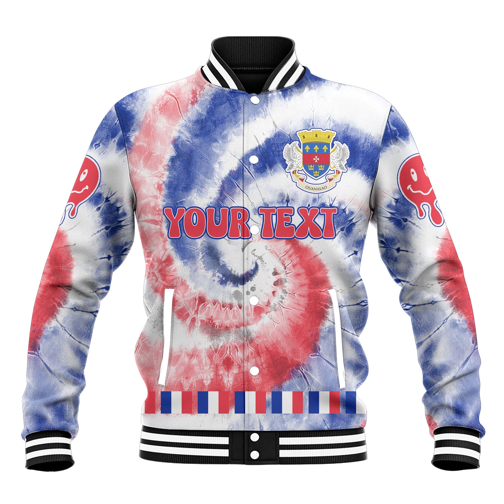 Saint Barthelemy Baseball Jacket Custom Tie Dye Style 2