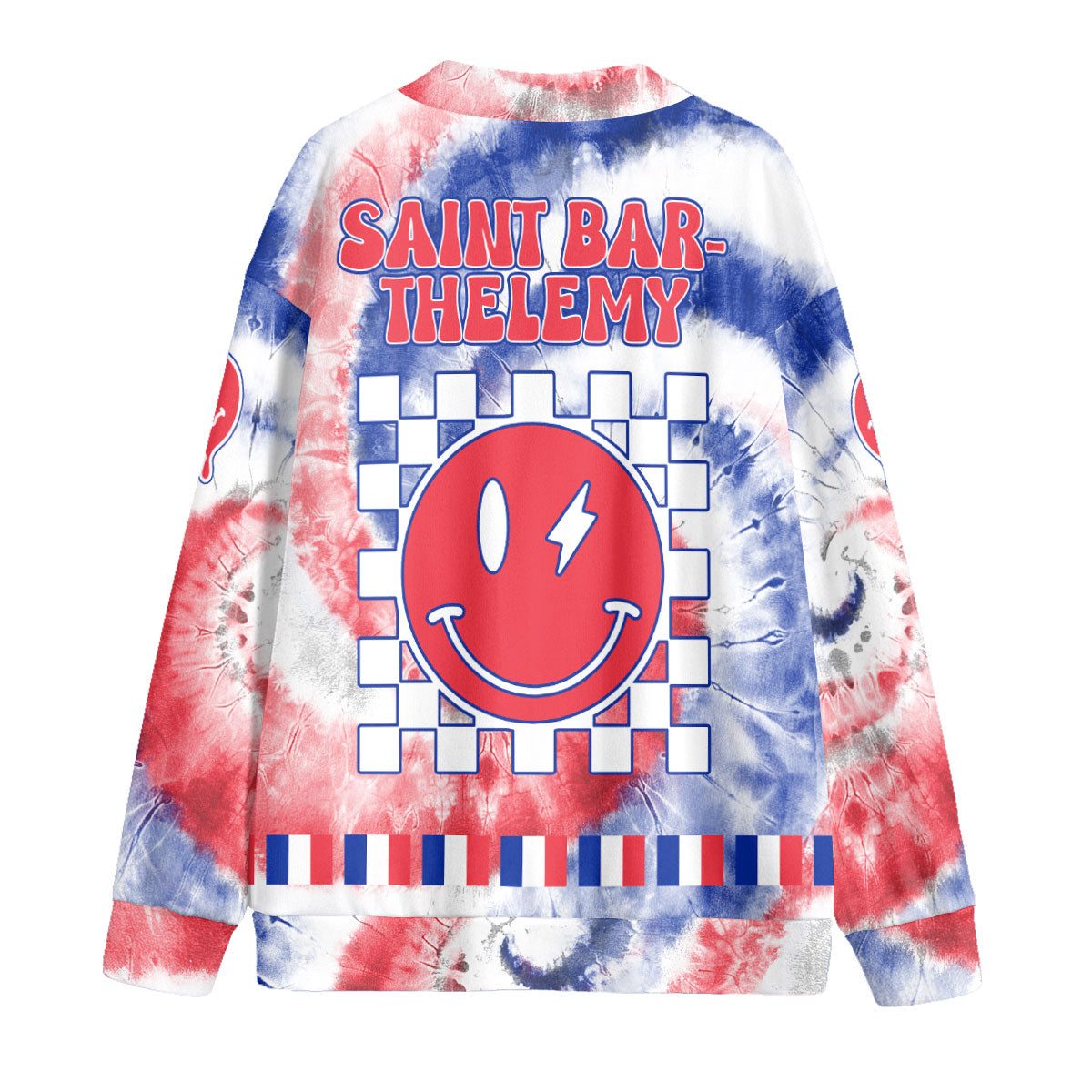 Saint Barthelemy Fleece Cardigan Custom Tie Dye Style 2