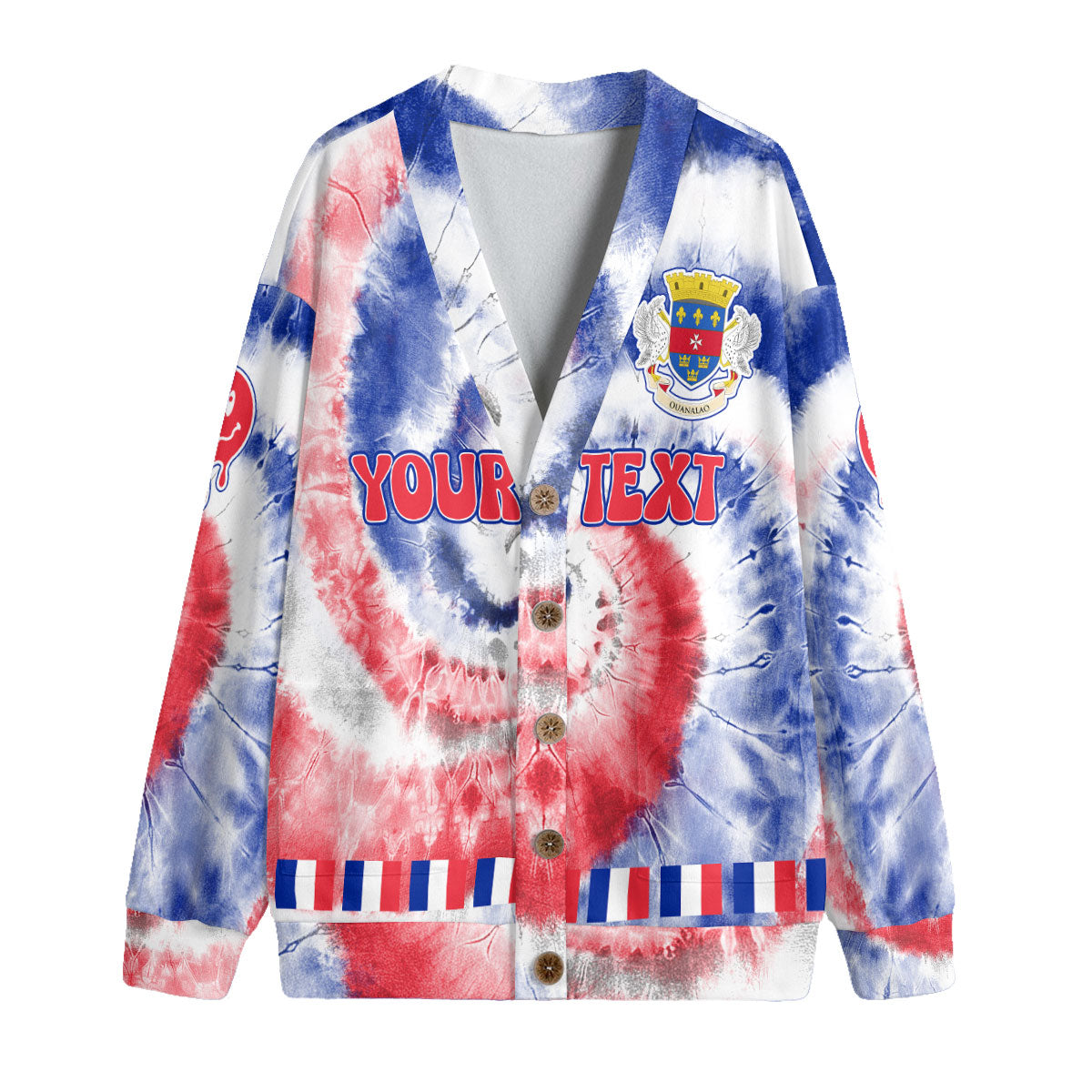 Saint Barthelemy Fleece Cardigan Custom Tie Dye Style 4