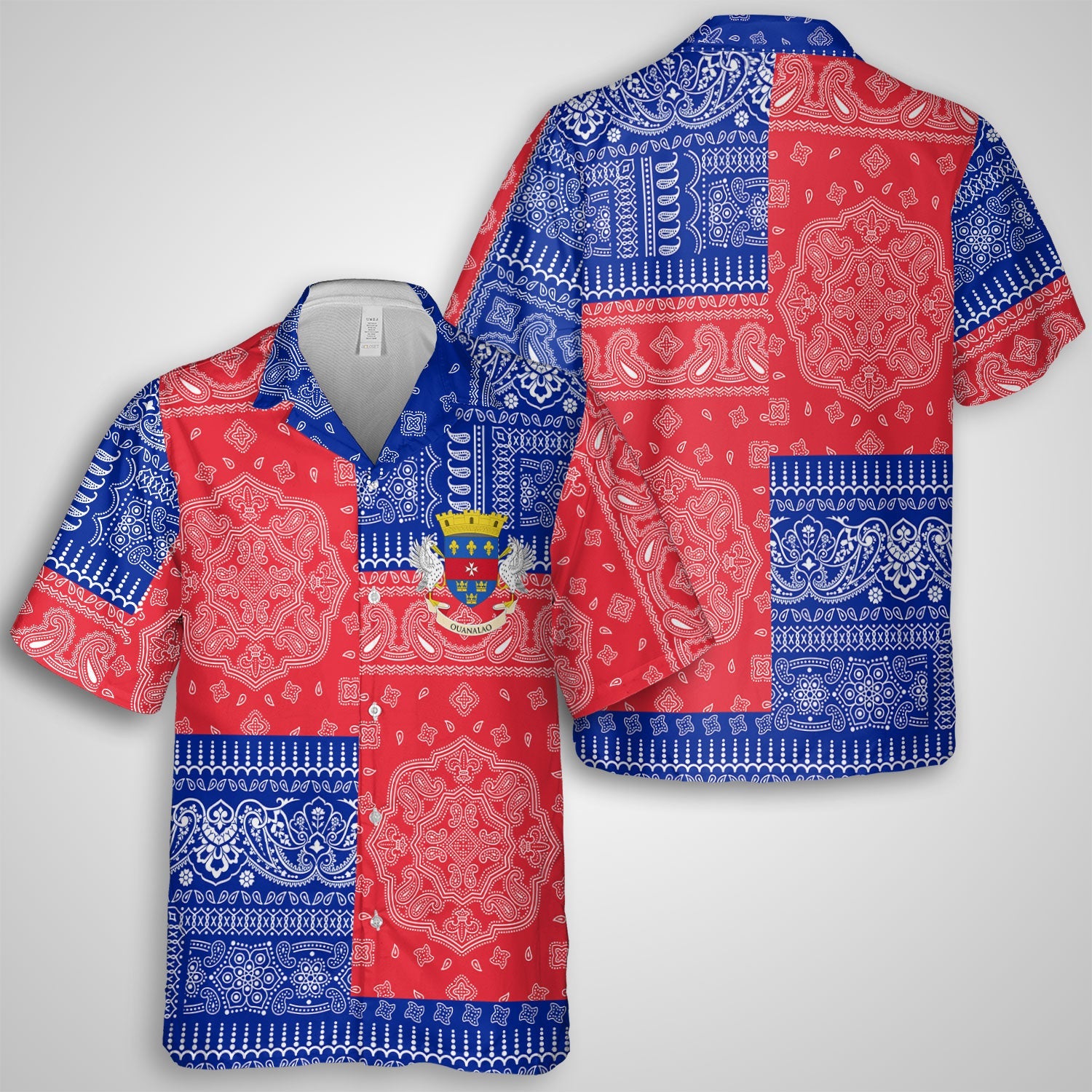 Saint Barthelemy Hawaiian Shirt Flag And Paisley Basic Style 1