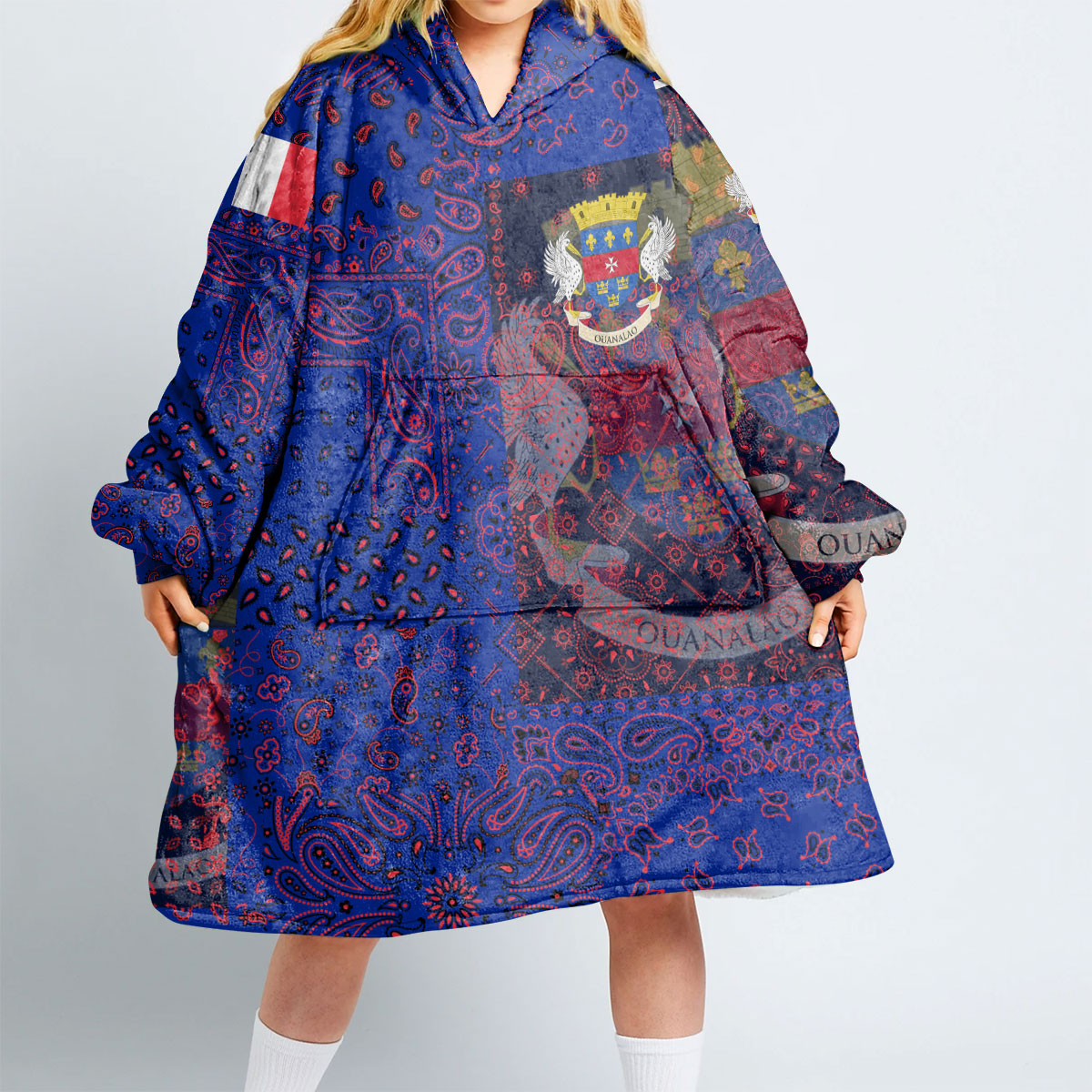 Saint Barthelemy Hoodie Blanket Paisley Flag And Skull Style 2