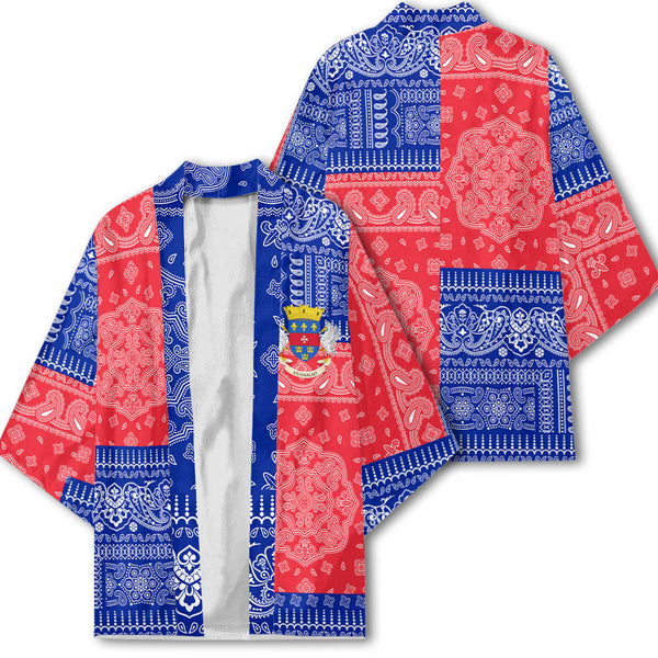 Saint Barthelemy Kimono Flag And Paisley Basic Style 1