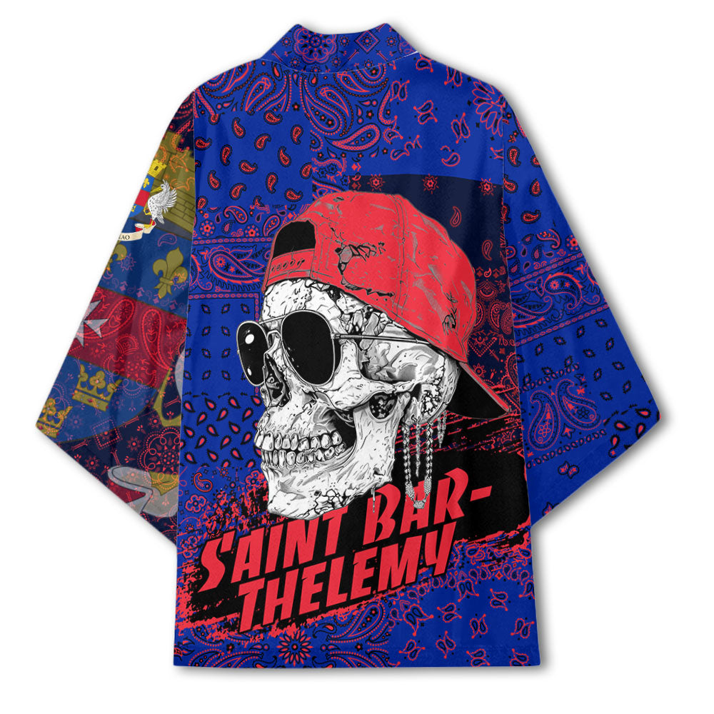 Saint Barthelemy Kimono Paisley Flag And Skull Style 3