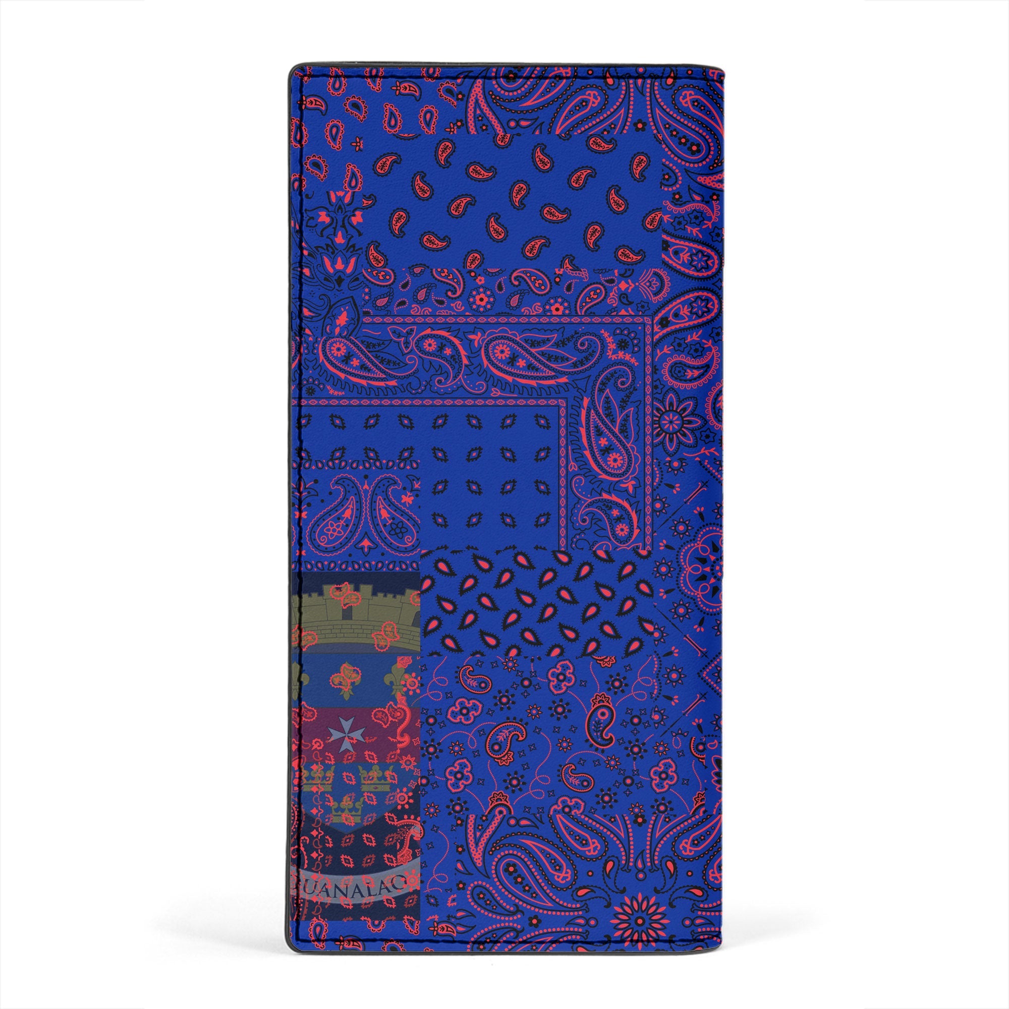 Saint Barthelemy Leather Wallet Paisley Flag And Skull Style 2