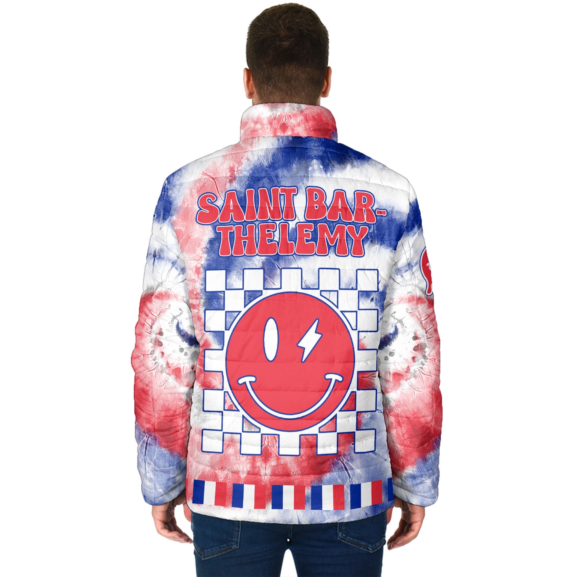 Saint Barthelemy Men Padded Jacket Custom Tie Dye Style 2