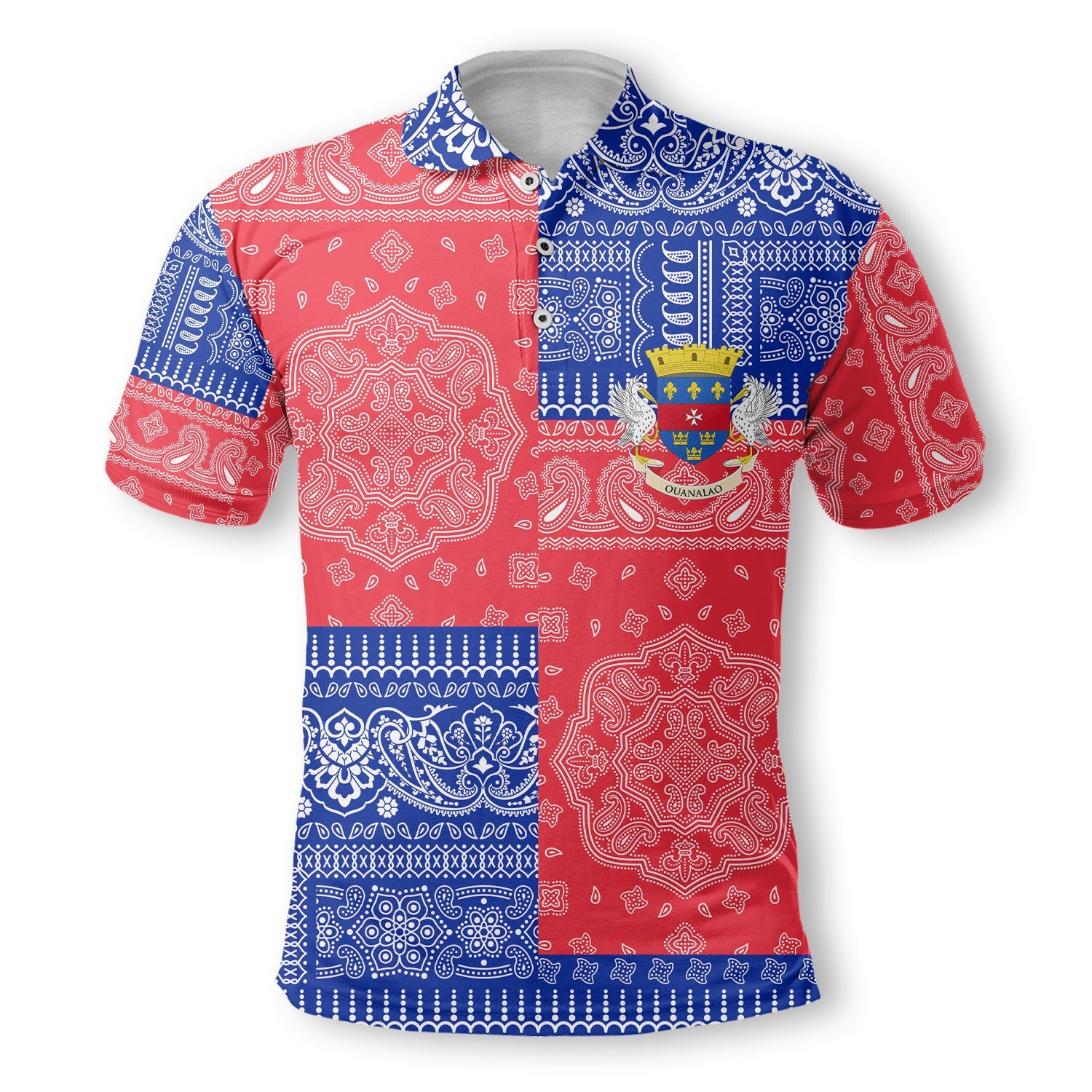 Saint Barthelemy Polo Shirt Flag And Paisley Basic Style 2