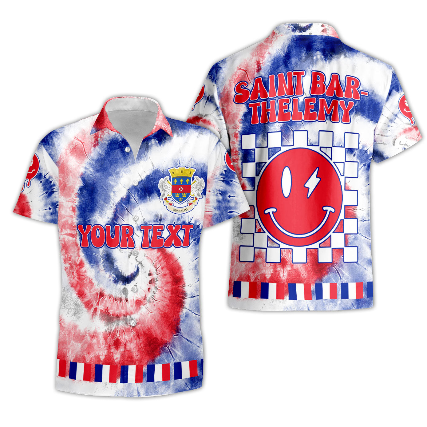 Saint Barthelemy Short Sleeve Shirt Custom Tie Dye Style 3