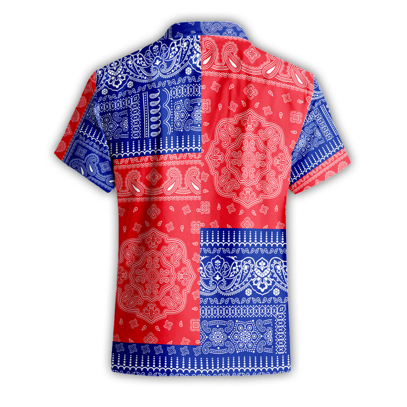 Saint Barthelemy Short Sleeve Shirt Flag And Paisley Basic Style 3