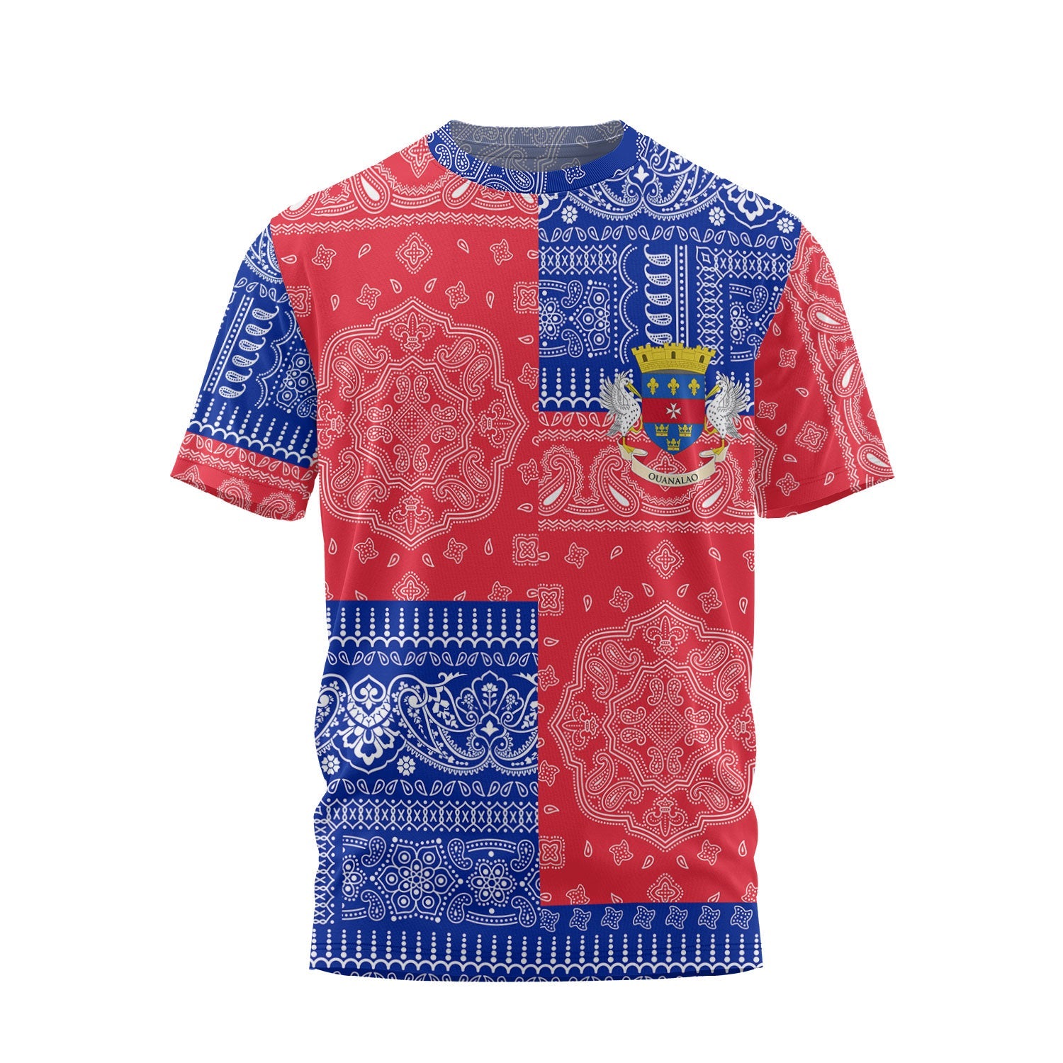 Saint Barthelemy T Shirt Flag And Paisley Basic Style 2