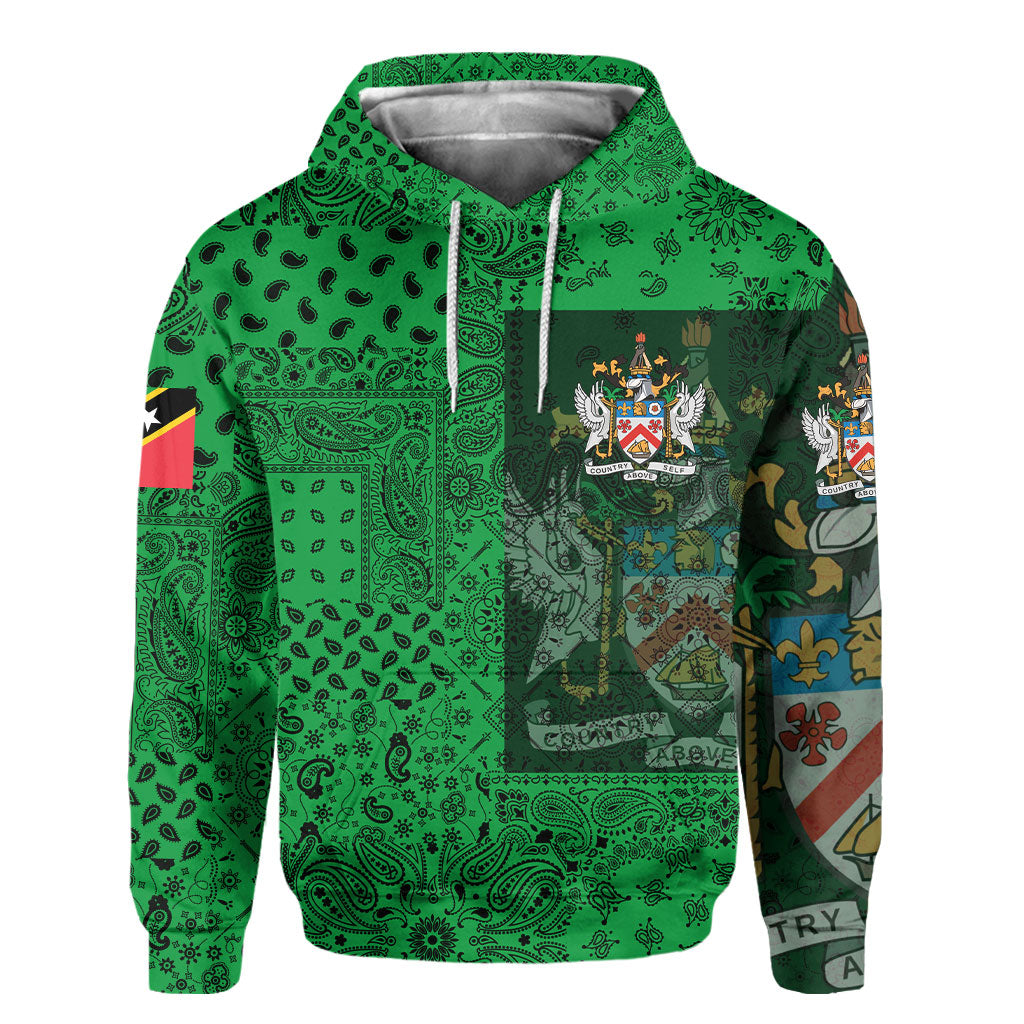 Saint Kitts And Nevis Hoodie Paisley Flag And Skull Style 2