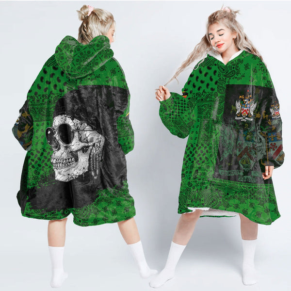 Saint Kitts And Nevis Hoodie Blanket Paisley Flag And Skull Style 1