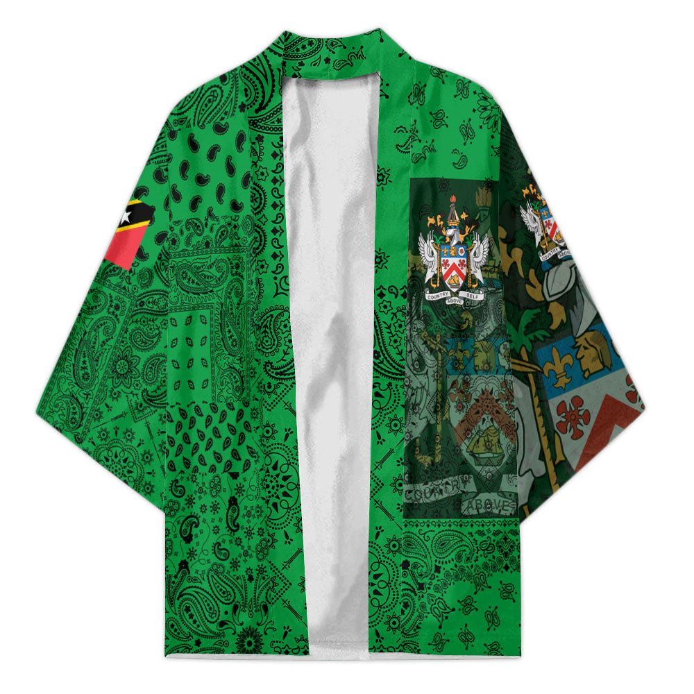 Saint Kitts And Nevis Kimono Paisley Flag And Skull Style 1