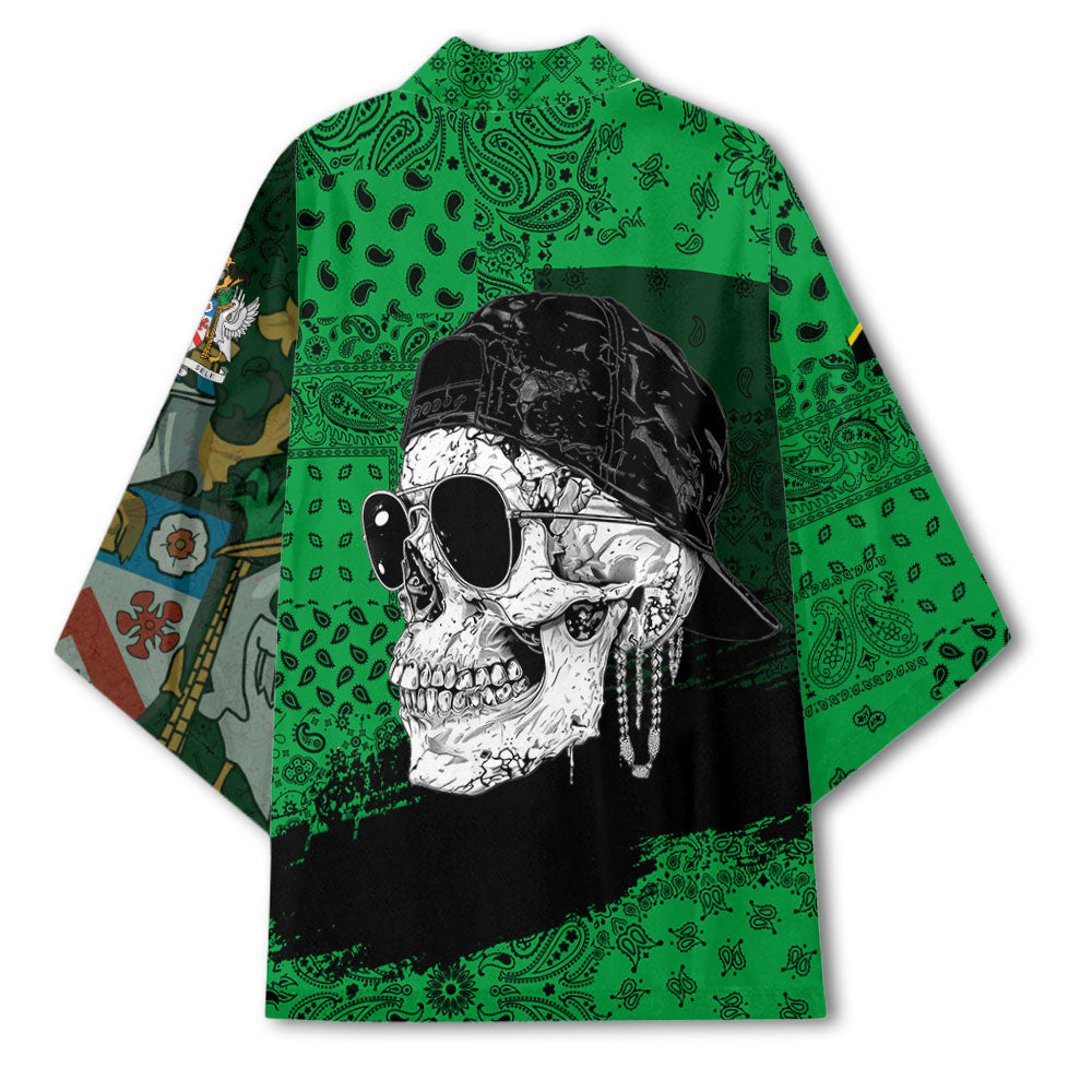 Saint Kitts And Nevis Kimono Paisley Flag And Skull Style 3