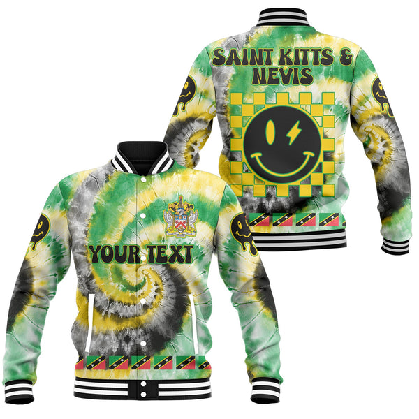 Saint Kitts And Nevis Baseball Jacket Custom Tie Dye Style 1