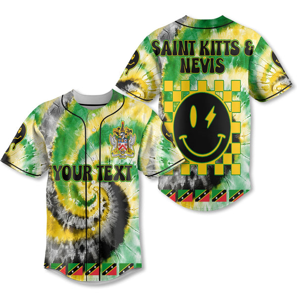 Saint Kitts And Nevis Baseball Jersey Custom Tie Dye Style 1