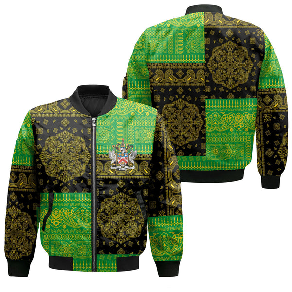 Saint Kitts And Nevis Bomber Jacket Flag And Paisley Basic Style 1