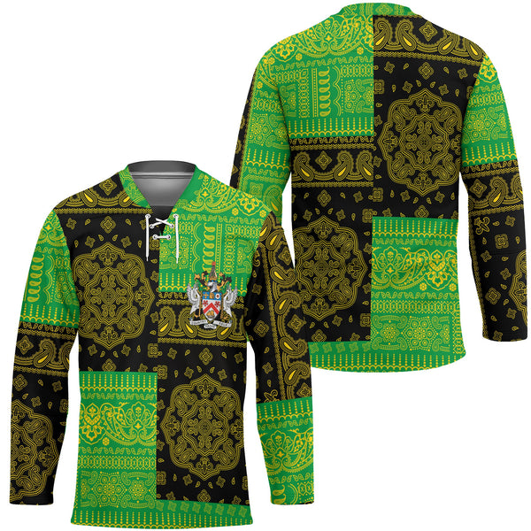 Saint Kitts And Nevis Hockey Jersey Flag And Paisley Basic Style 1