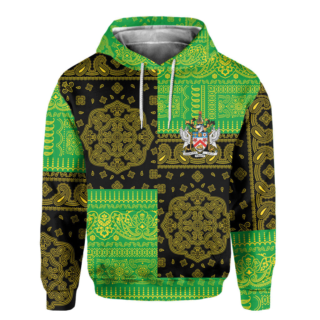 Saint Kitts And Nevis Hoodie Flag And Paisley Basic Style 2