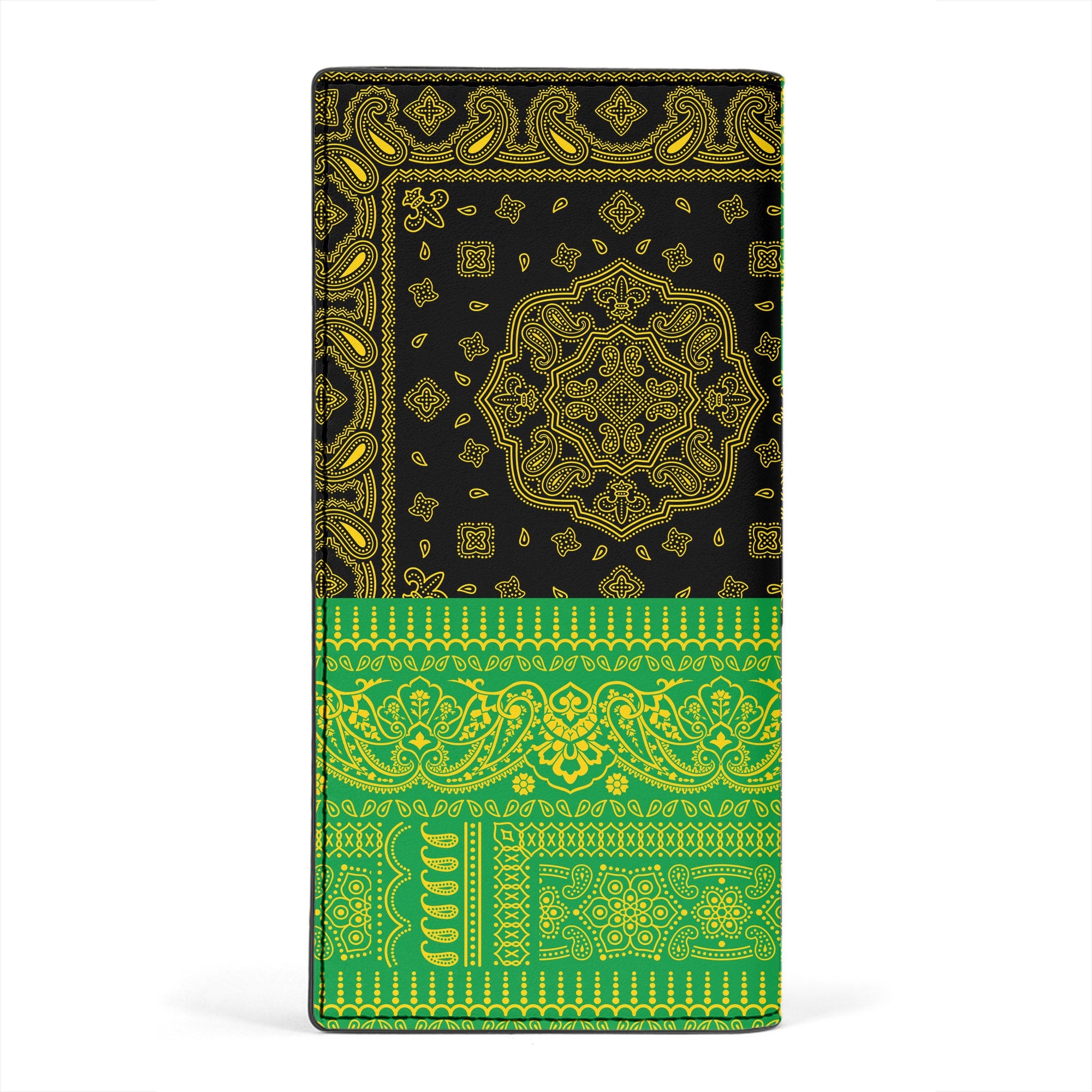 Saint Kitts And Nevis Leather Wallet Flag And Paisley Basic Style 2