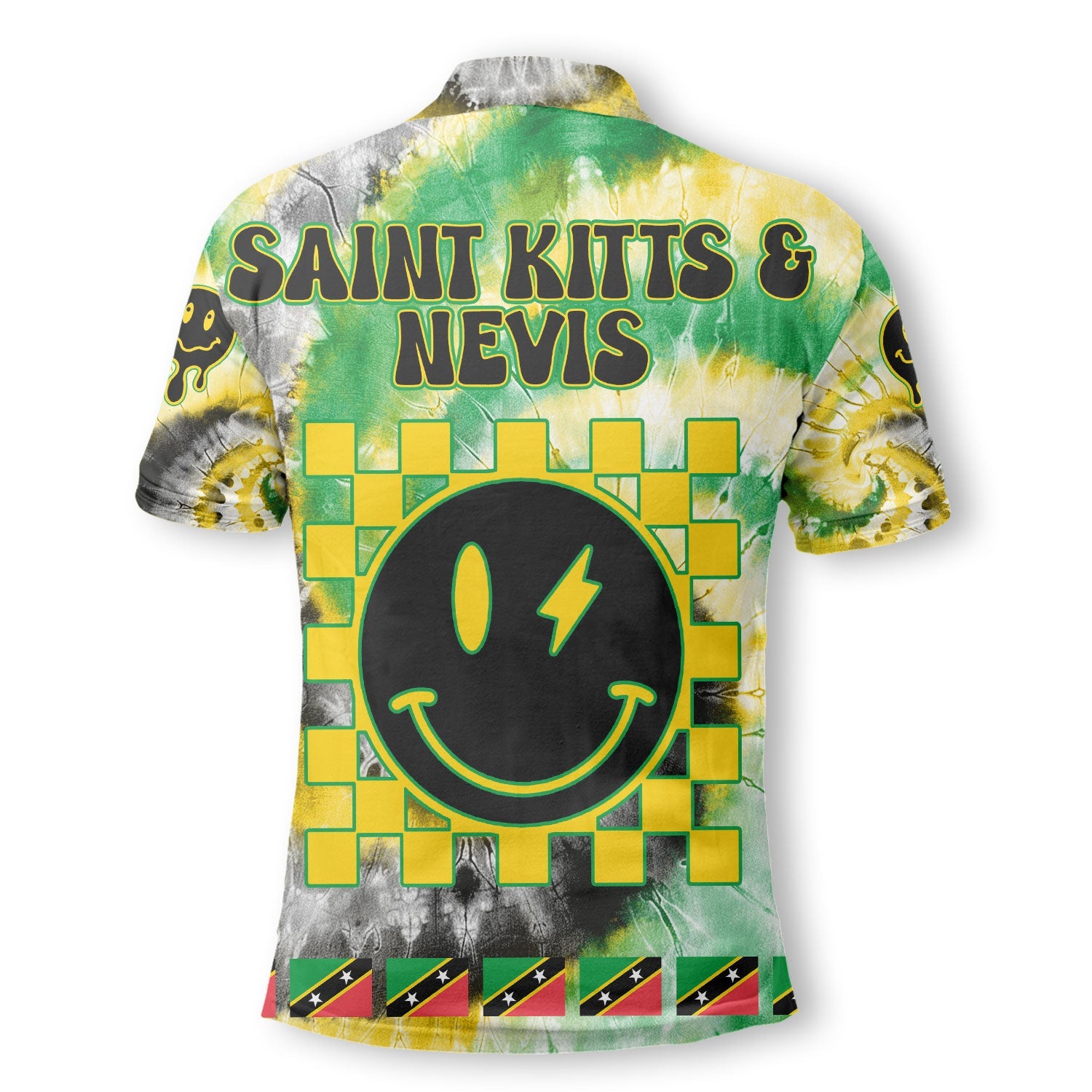 Saint Kitts And Nevis Polo Shirt Custom Tie Dye Style 3