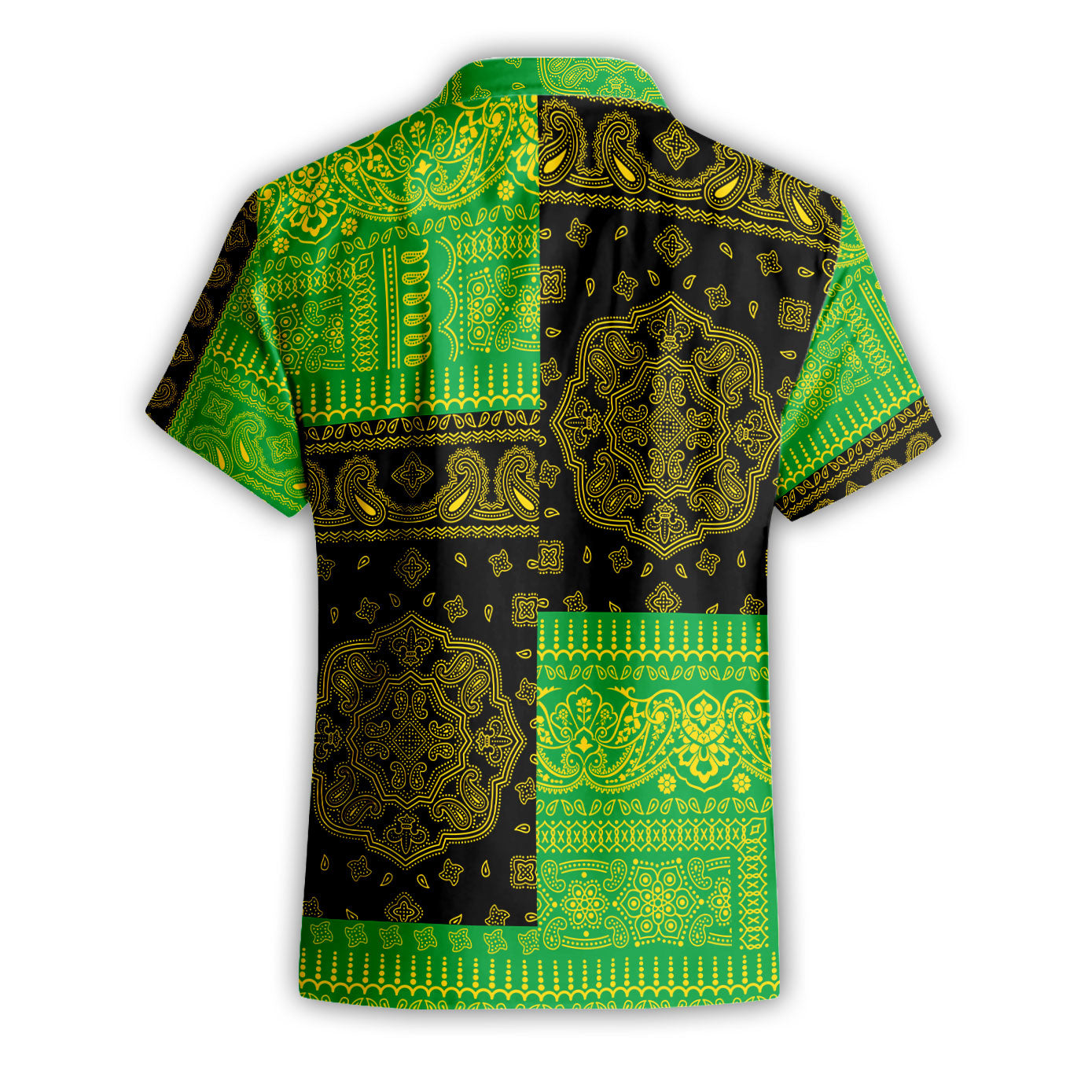 Saint Kitts And Nevis Short Sleeve Shirt Flag And Paisley Basic Style 3