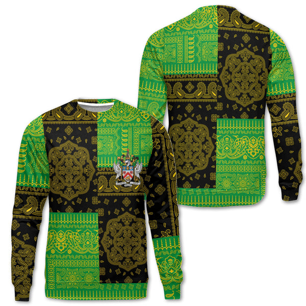 Saint Kitts And Nevis Sweatshirt Flag And Paisley Basic Style 1