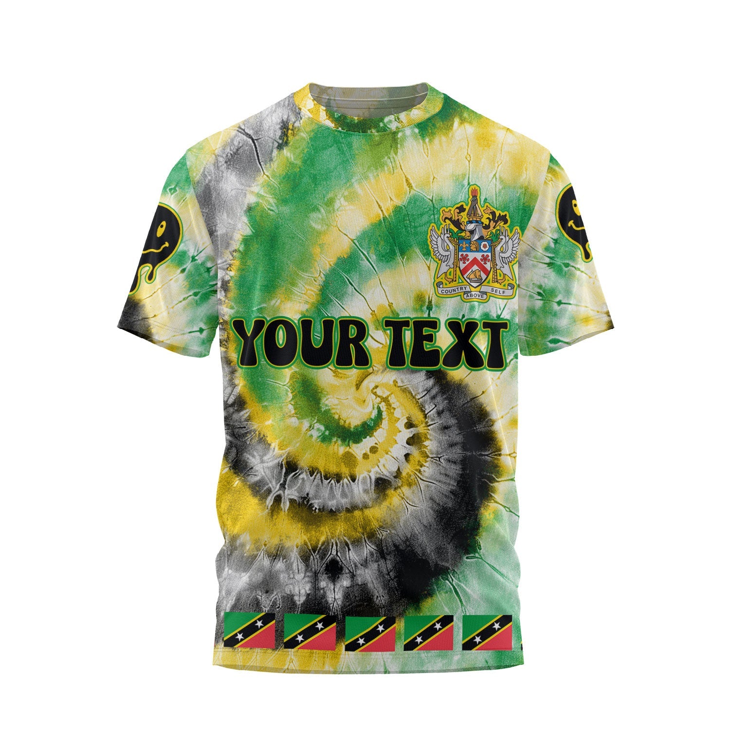 Saint Kitts And Nevis T Shirt Custom Tie Dye Style 1