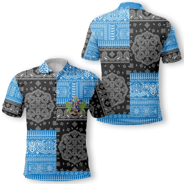 Saint Lucia Polo Shirt Flag And Paisley Basic Style 1